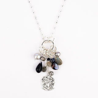 LONG CLUSTER CHARM NECKLACE