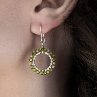 SMALL ROUND BEADED EARRINGS SILVER