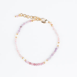 PINK TOURMALINE BRACELET WITH PEARLS