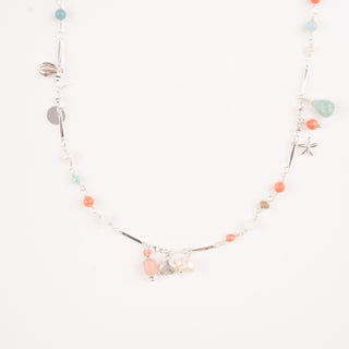CORAL LONG CHARM NECKLACE