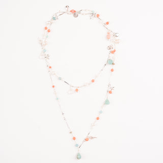 CORAL LONG CHARM NECKLACE