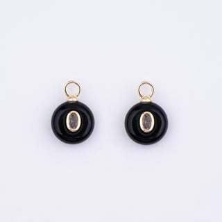 GOLD ONYX STONE CHARM - HUGGIES