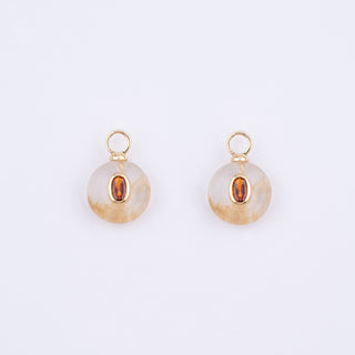 GOLD SUNSTONE STONE CHARM - HUGGIE