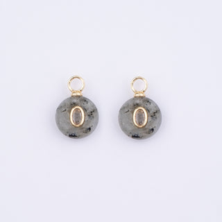 GOLD LABRADORITE STONE CHARM - HUGGIES
