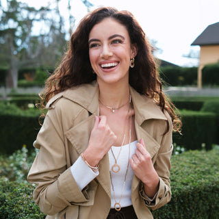 GOLD CHAMPAGNE HAYLEY NECKLACE (WITH PEARL CHARM)