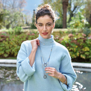 GOLD SUMMER BLUE HAYLEY NECKLACE
