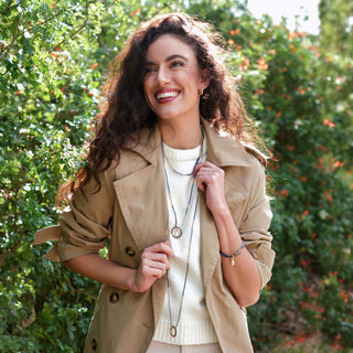 GOLD WINTER BLUE HAYLEY NECKLACE (WITH PEARL CHARM)