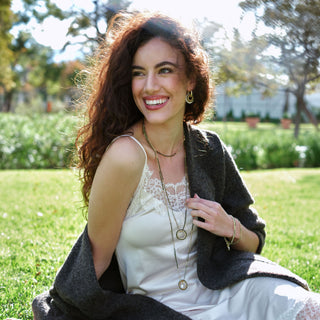 GOLD WINTER GREEN HAYLEY NECKLACE (WITH PEARL CHARM)