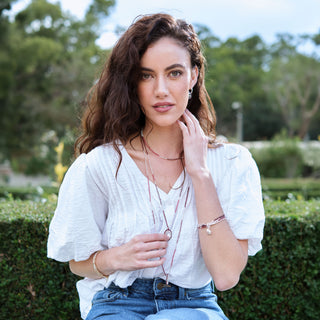 SILVER WINTER PINK HAYLEY NECKLACE