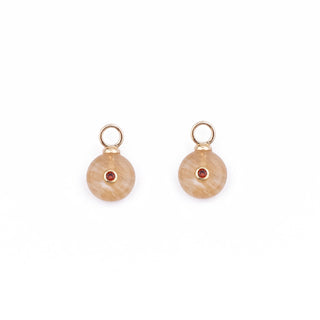 MINI GOLD SUNSTONE STONE CHARM - HUGGIE