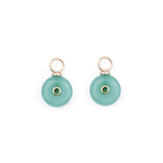 MINI GOLD GREEN AVENTURINE STONE CHARM - HUGGIES