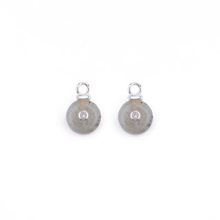 MINI SILVER LABRADORITE STONE CHARM - HUGGIE
