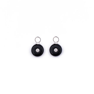 MINI SILVER ONYX STONE CHARM - HUGGIE
