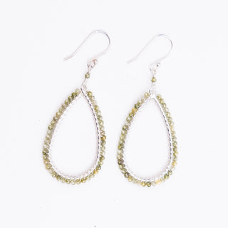 SILVER OVAL GEM HOOPS