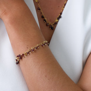 GARNET DROP BRACELET