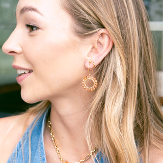 CHAMPAGNE GEM RING EARRINGS