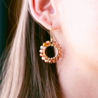CHAMPAGNE GEM RING EARRINGS