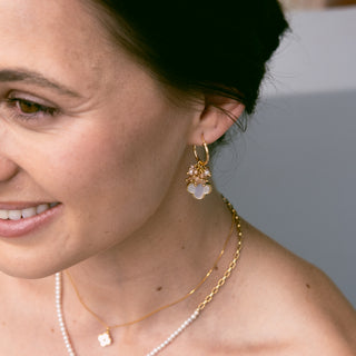 CHAMPAGNE FLEUR CLUSTER EARRINGS