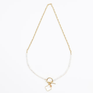 HALF PEARL FLEUR NECKLACE