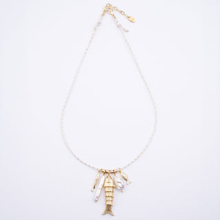 WHITE SILK CORD NECKLACE