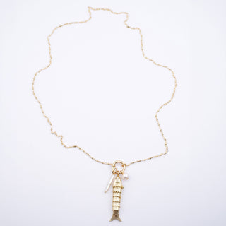 PEARL LONG FISH NECKLACE
