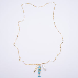 AQUA FISH LONG NECKLACE