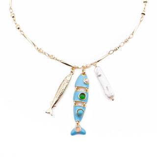 AQUA FISH LONG NECKLACE