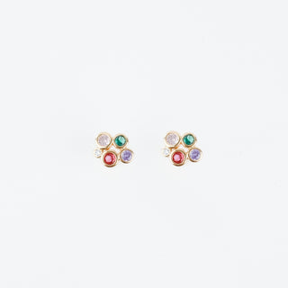 GOLD MULTI GEMSTONE STUD