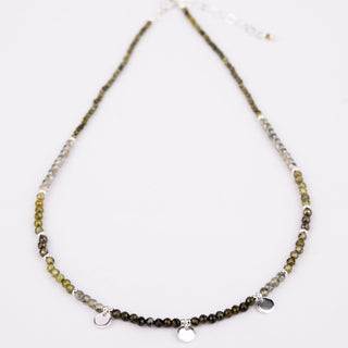 DELICATE MIXED GEM NECKLACE SILVER