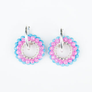 SILVER DOUBLE GEM EARRINGS