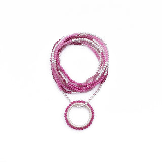 SILVER SUMMER PINK HAYLEY NECKLACE