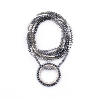 SILVER BLACK HAYLEY NECKLACE