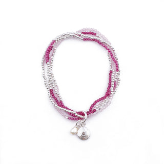 SILVER SUMMER PINK HAYLEY BRACELET