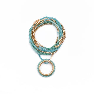 GOLD SUMMER GREEN HAYLEY NECKLACE