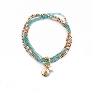 GOLD SUMMER GREEN HAYLEY BRACELET