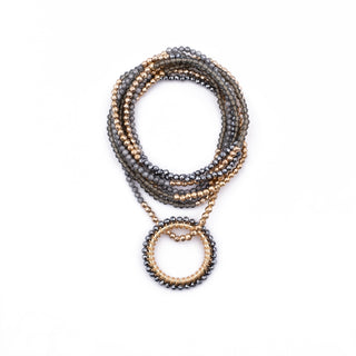GOLD BLACK HAYLEY NECKLACE