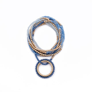 GOLD SUMMER BLUE HAYLEY NECKLACE