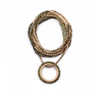 GOLD WINTER GREEN HAYLEY NECKLACE