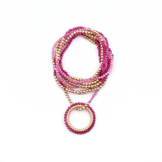 GOLD SUMMER PINK HAYLEY NECKLACE