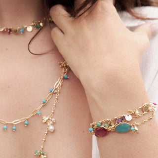 PINK TOURMALINE BEZEL BRACELET