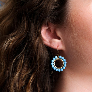 SMALL ROUND GEM EARRINGS