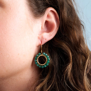 SMALL ROUND GEM EARRINGS