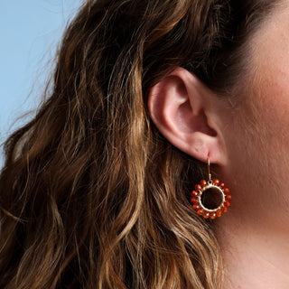 SMALL ROUND GEM EARRINGS