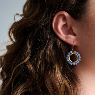 SMALL ROUND GEM EARRINGS