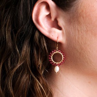 SMALL ROUND PEARL DROP EARRINGS