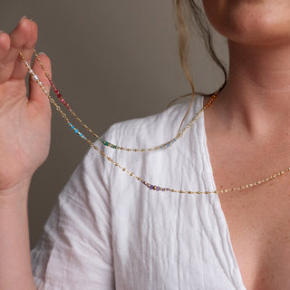 RESORT STAGGERED GEM NECKLACE