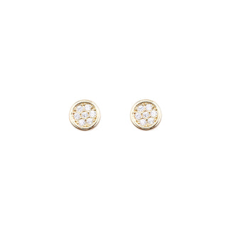 GOLD ROUND CZ STUDS