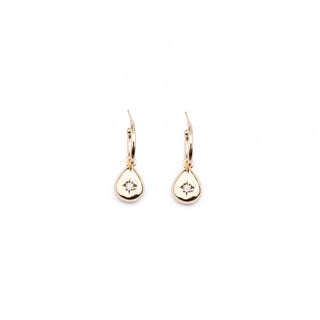 GOLD CZ TEARDROP EARRINGS
