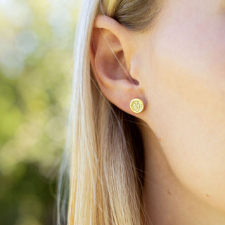 GOLD ROUND CZ STUDS