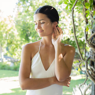 GOLD THREE CUBIC ZIRCONIA HUGGIES